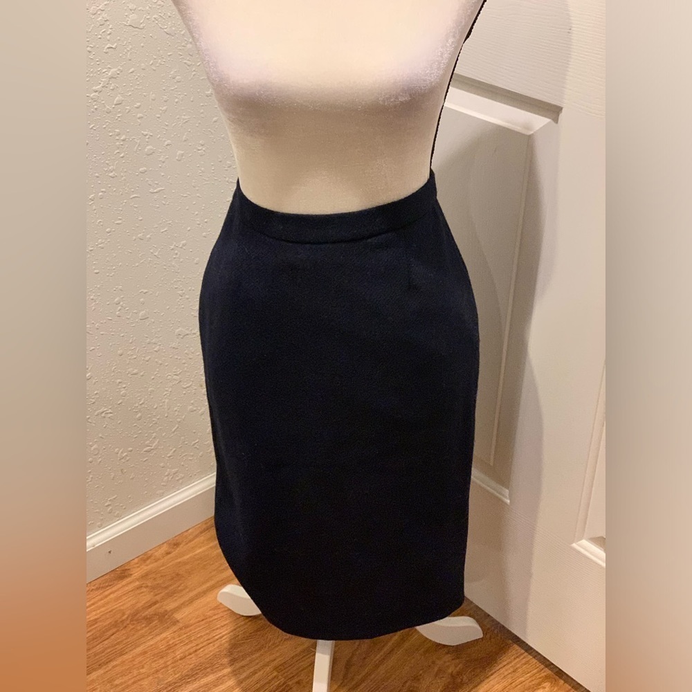 BODEN Navy Heritage British‎ Tweed 100% Wool Lined Classic Pencil Skirt Size 6